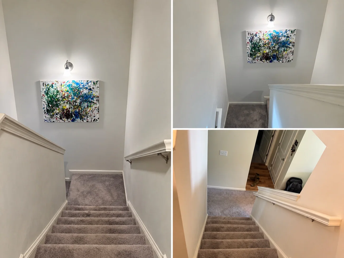Stairwell and railing area after painting